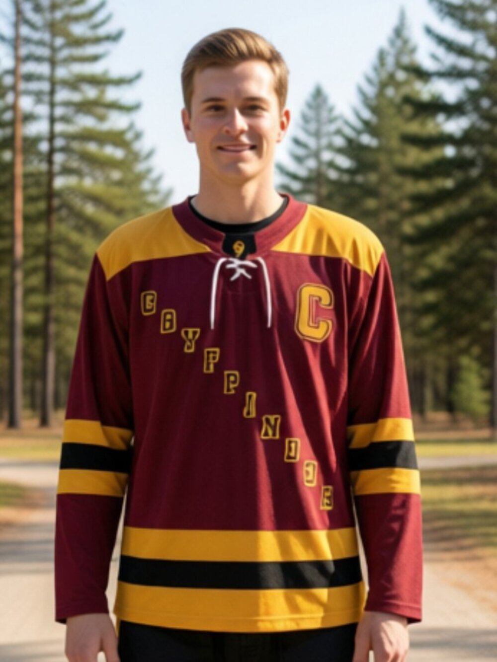 costume Harry Potter Gryffindor Long Sleeve Hockey Jersey Size L New Halloween